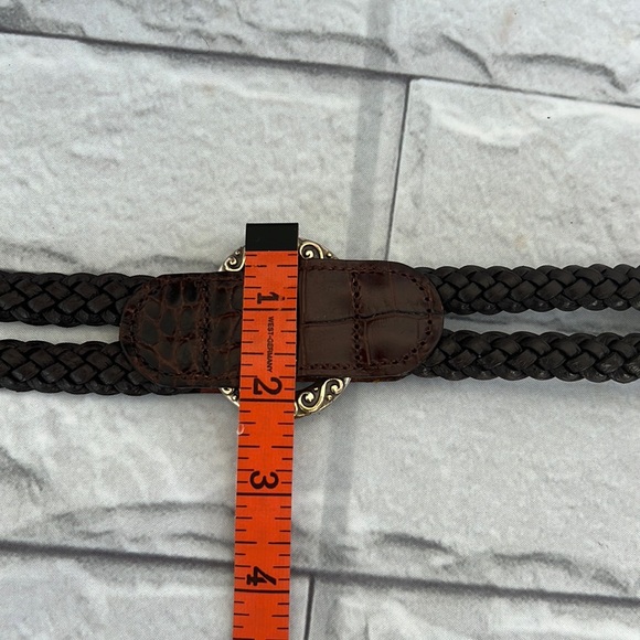 NWOT Brighton brown silver hardware braided belt 36 - Picture 9 of 9